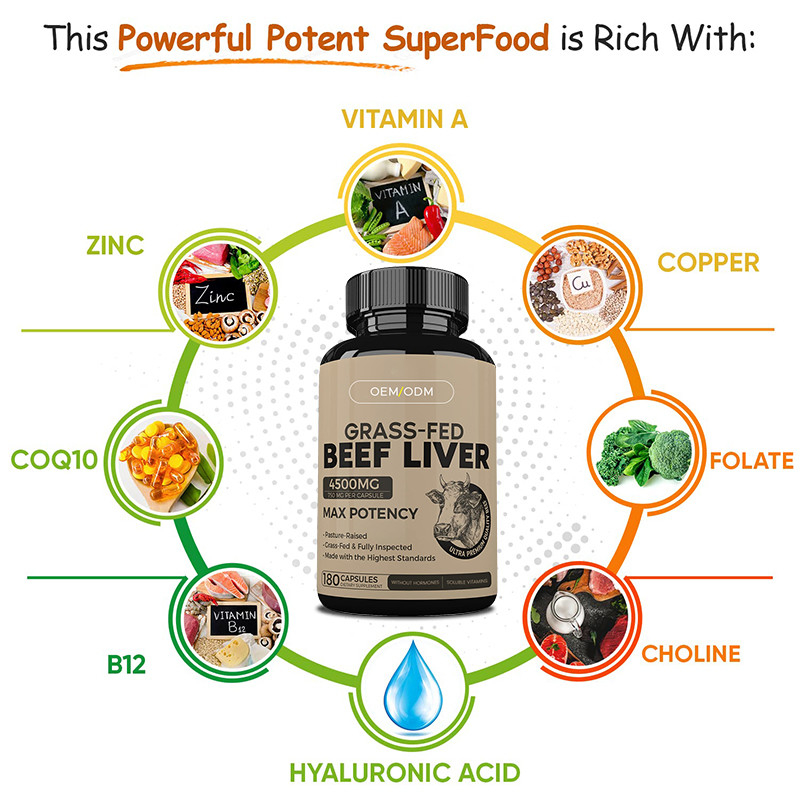 Grass Fed Desiccated Beef Liver Capsules For Men And Women Beef Liver Capsules