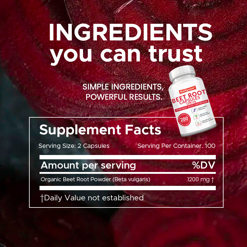 OEM Beet Root Capsules For Supports Blood Pressure 1200mg Beet Root  Powder Capsules