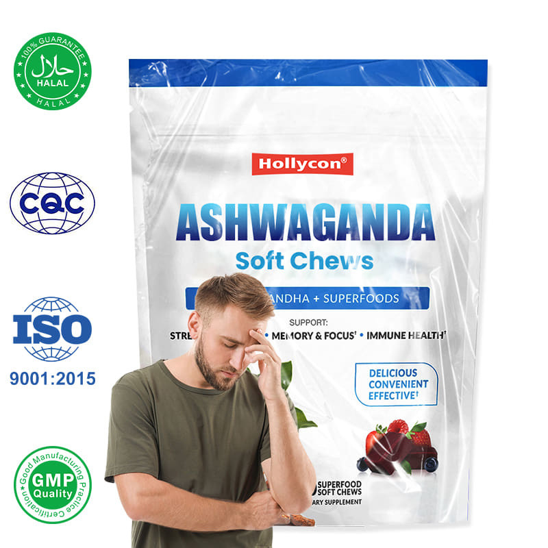Wholesale Ashwaganda Soft Chews for Stress Relief Memory Focus and Immune Health