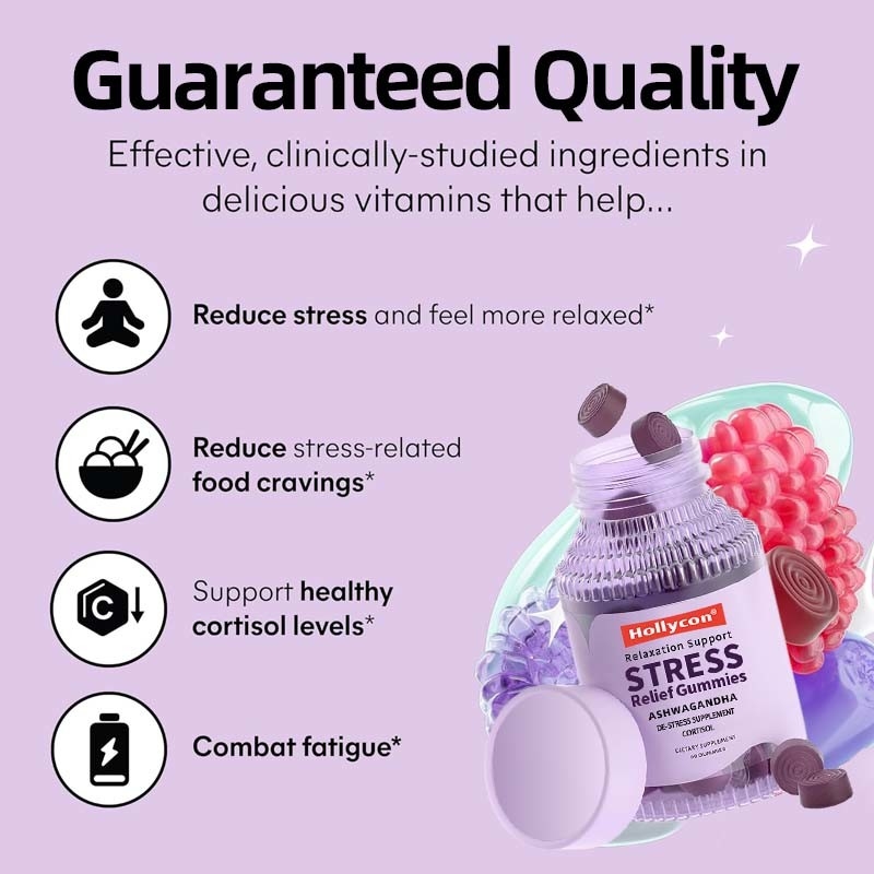 Wholesale Stress Relief Gummies Support Relaxation Healthy Cortisol and Sleep