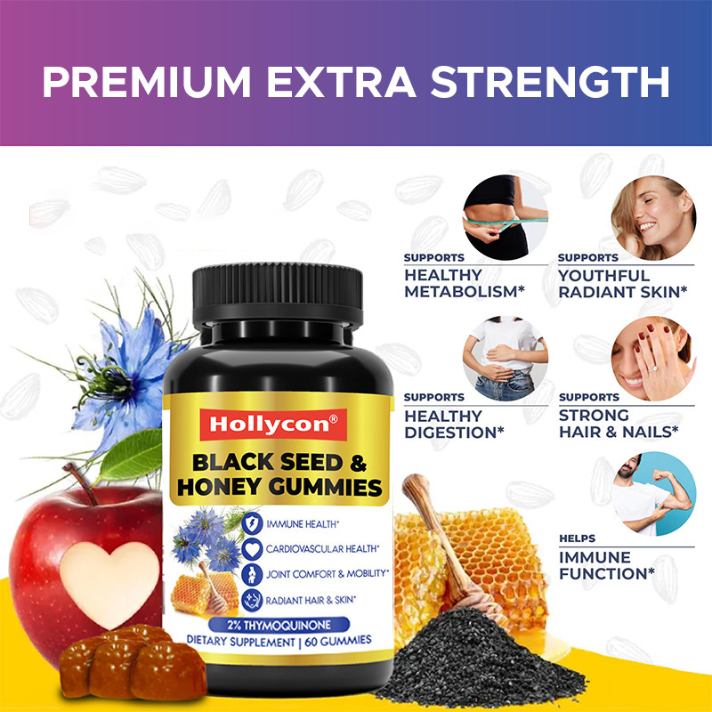 Black Seed Oil And Honey Gummies 200mg Black Seed Oil Extract For Immune Support