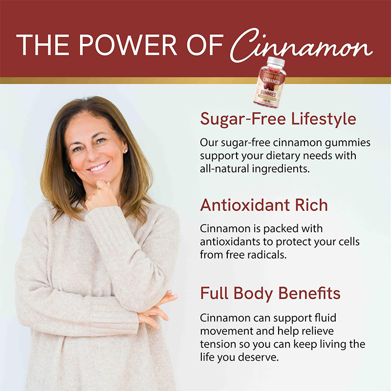Sugar-Free Cinnamon Gummies 1000mg Ceylon Cinnamon Extarct Gummies For  Immune Support