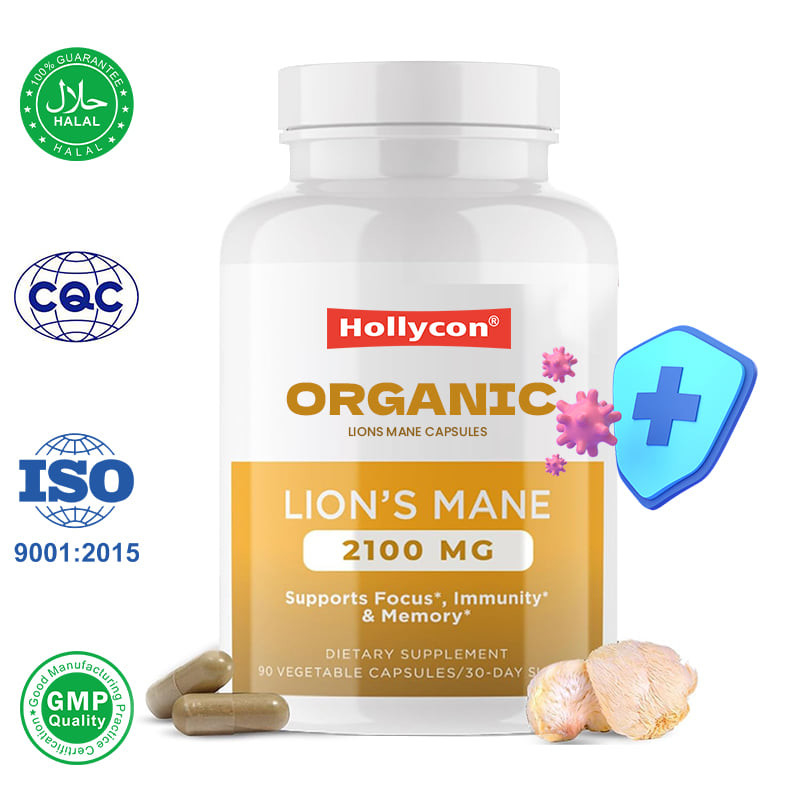 Customized Organic Lions Mane Capsules Promote Focus Mental Clarity Cognition Improve Gut Health
