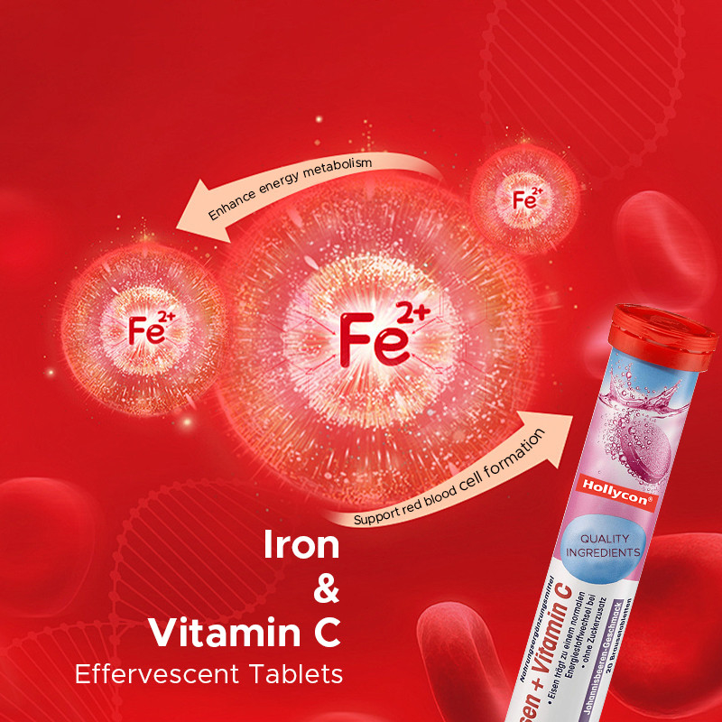 OEM Iron And Vitamin C Effervescent Tablets For Iron Support Iron Supplement