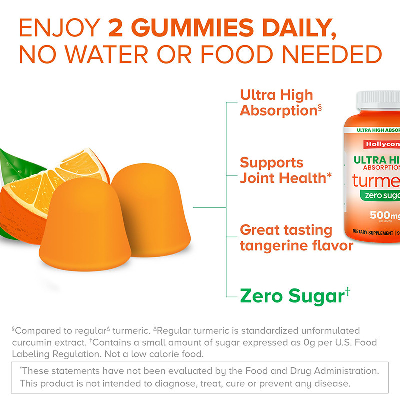 OEM Zero Sugar Turmeric Gummies For Bone Support Turmeric Complex Extract Gummies