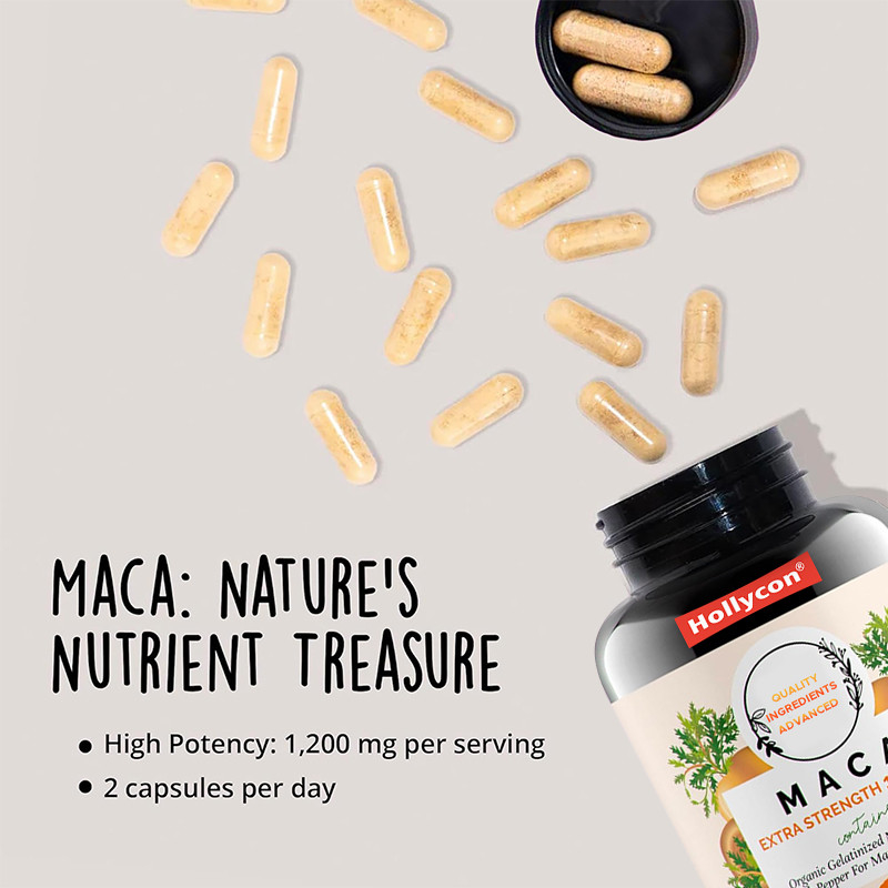 OEM Maca Root Powder Capsules For Hormonal Balance 1500mg Maca Root Capsules
