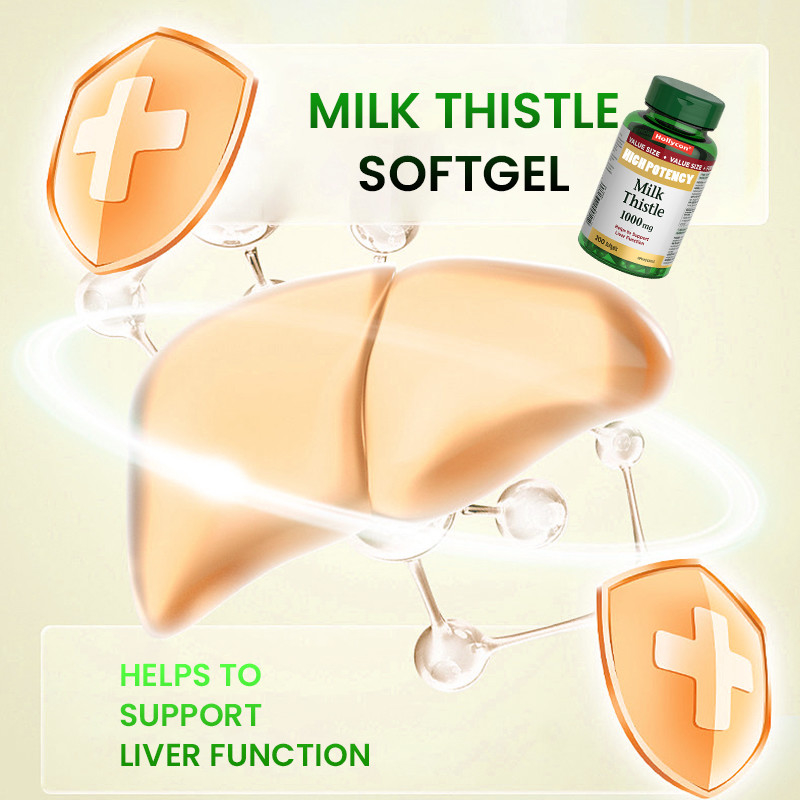 OEM Milk Thistle Softgels For Support Liver Function 1000mg Milk Thistle Softgels