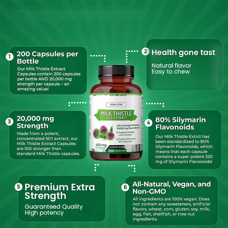 Milk Thistle Capsules For Supports Healthy Liver Function Organic Milk Thistle Capsules