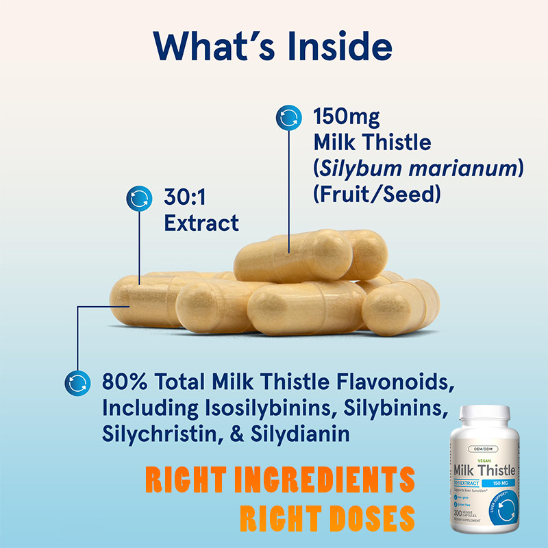 High Quality Milk Thistle Capsules For Liver Function Support Milk Thistle Capsules