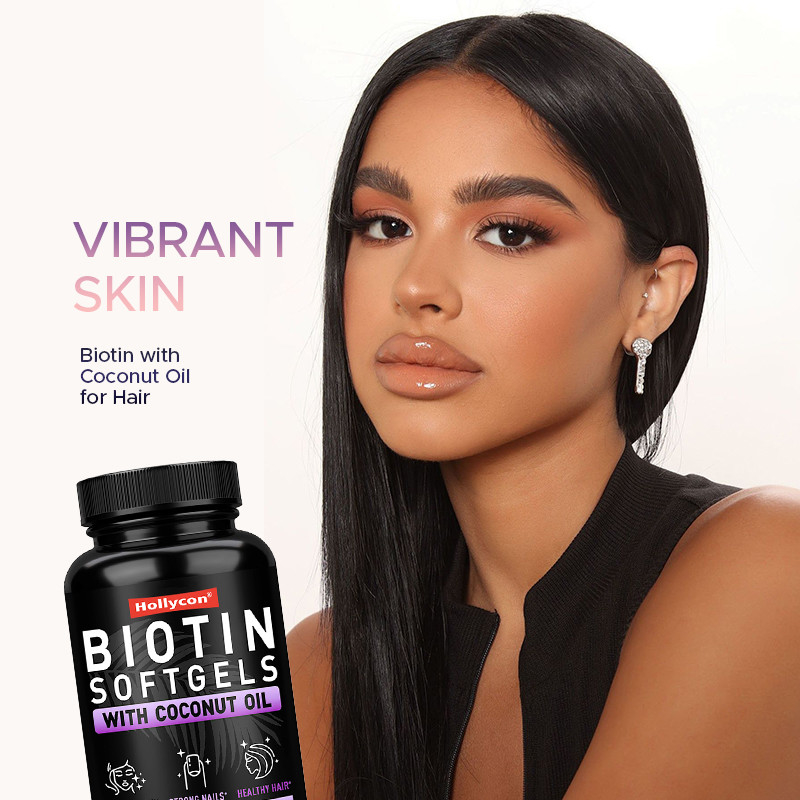OEM Biotin Softgels For Strong Nails Biotin With Coconut Oil For Hair Biotin Softgels