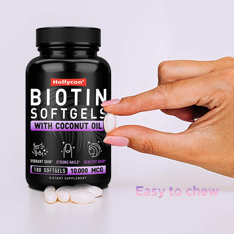 OEM Biotin Softgels For Strong Nails Biotin With Coconut Oil For Hair Biotin Softgels