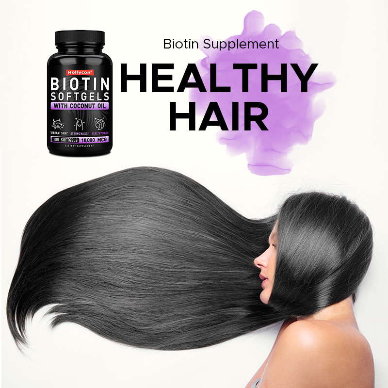 OEM Biotin Softgels For Strong Nails Biotin With Coconut Oil For Hair Biotin Softgels