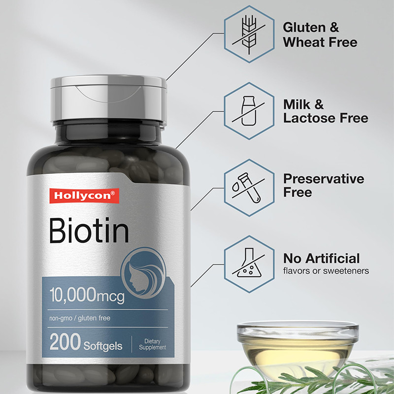 Biotin Supplement For Hair Health 10,000mcg Biotin Softgels For Health Hair And Nails