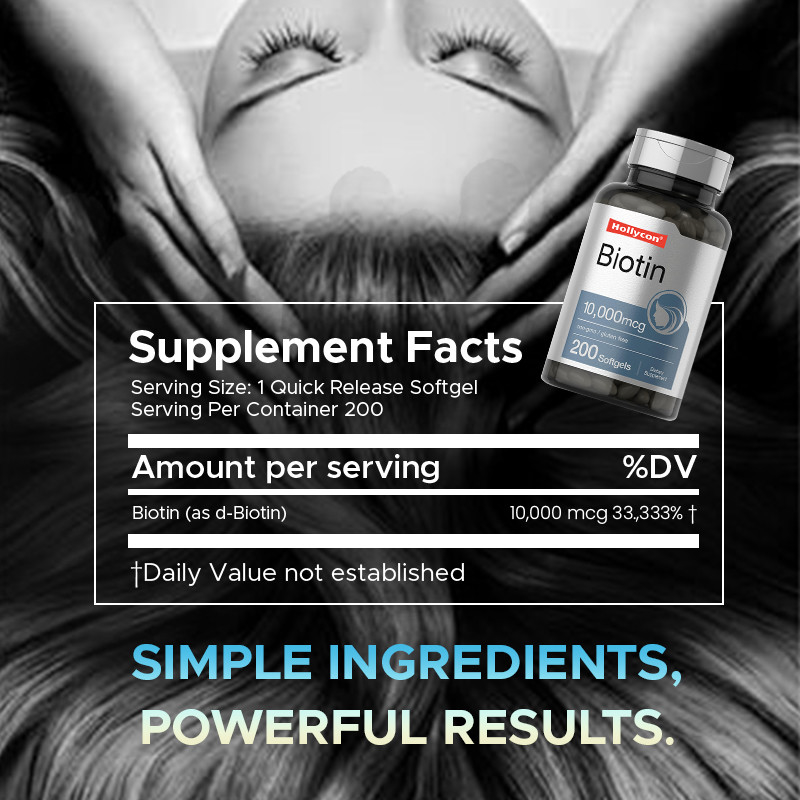 Biotin Supplement For Hair Health 10,000mcg Biotin Softgels For Health Hair And Nails