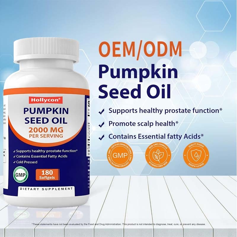 OEM  Pumpkin Seed Oil Softgels For Promote Scalp Health 2000 mg Pumpkin Seed Oil