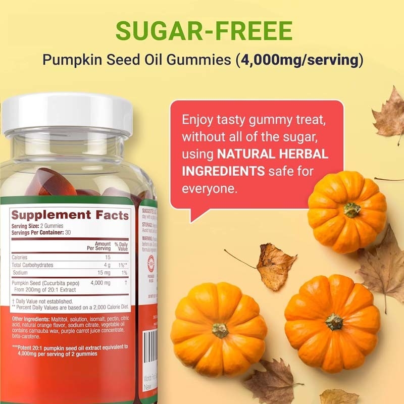 Sugar-Free Pumpkin Seed Oil Gummies For Hair Growth Pumpkin Seed Oil Gummies