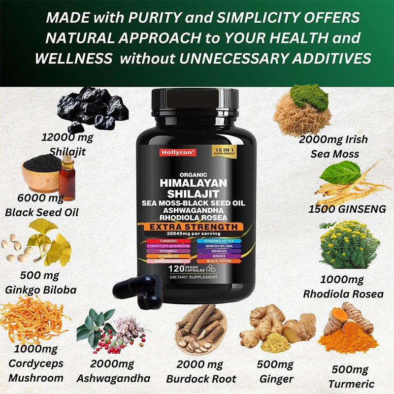 OEM Organic Pure Himalayan Shilajit Capsules For Immune Support Shilajit Capsules