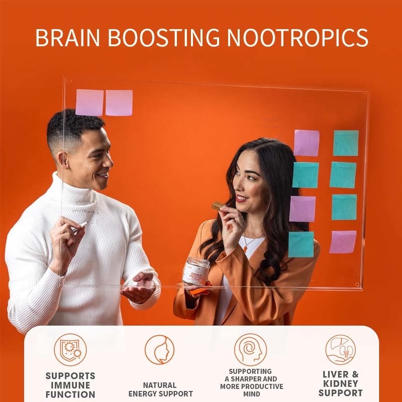 Factory Plant Cordyceps Nootropic Mushroom Support Energy Focus Brain Health Immunity Ganoderma Lucidum Mushroom Soft Chews