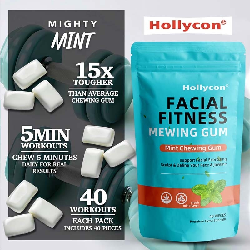 Hot Selling Mighty Mint Jaw Training Hard Gum Facial Fitness Mewing Gum Ultra-tough Jawline Chewing Gum