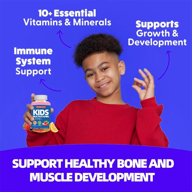 OEM Multivitamin Gummies With Vitamin D For Bone Muscle & Immune Support Chewable Vitamins Gummies Kids Multivitamin Gummies