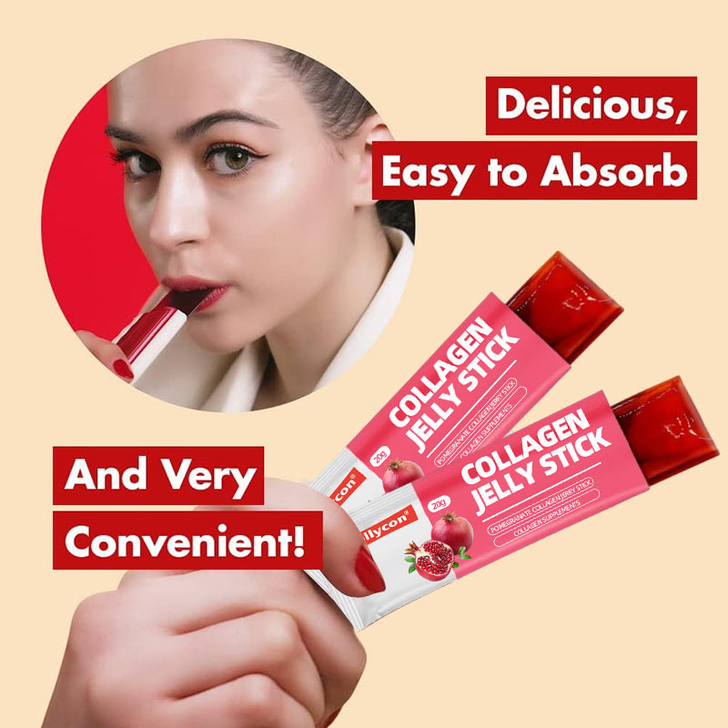 Premium Pomegranate Collagen Korean Beauty Collagen Jelly Stick Low Molecular Fish Collagen Pomegranate Jerry Stick