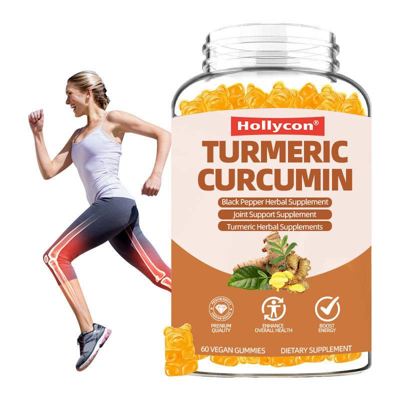 OEM Turmeric Curcumin Gummies with Ginger & Black Pepper Support Immune , Healthy Skin, and Joint Health for Women, Men & Kids