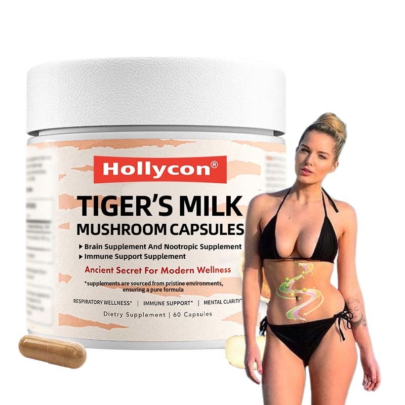 Mushroom Supplement Hair Growth Gut Digestive Brain Lung Health Cognitive Focus Respiratory Tiger Milk Mushrooms Capsules