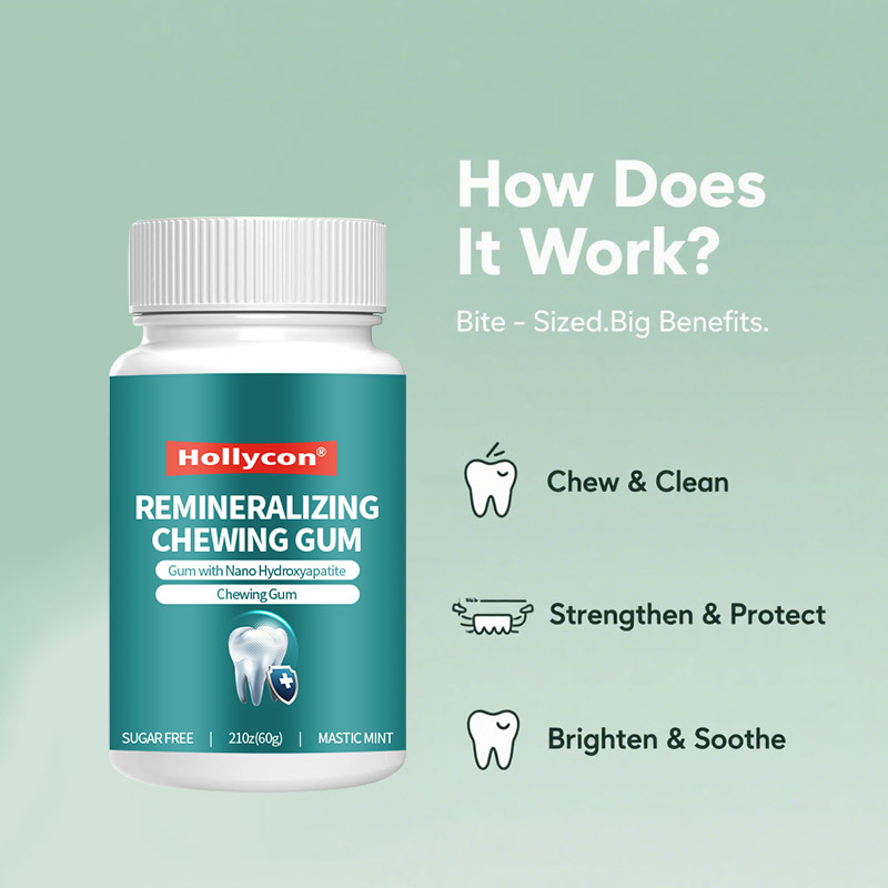 Sugar-Free Gum with Nano Hydroxyapatite - Fresh Breath and Oral Health Peppermint Remineralizing Chewing Gum