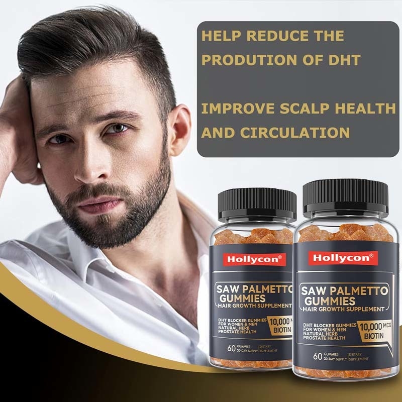 Factory Hair Growth Supplement for Women & Men DHT Blocker Gummies Support Hormonal Balance  Prostate Health Saw Palmetto Gummies