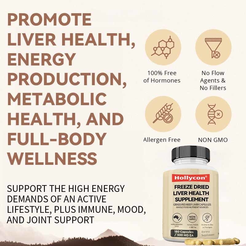 OEM Freeze Dried Liver Health Supplement Metabolic Health Full-Body Wellness Immune Joint Support Grass Fed Beef Liver Capsules