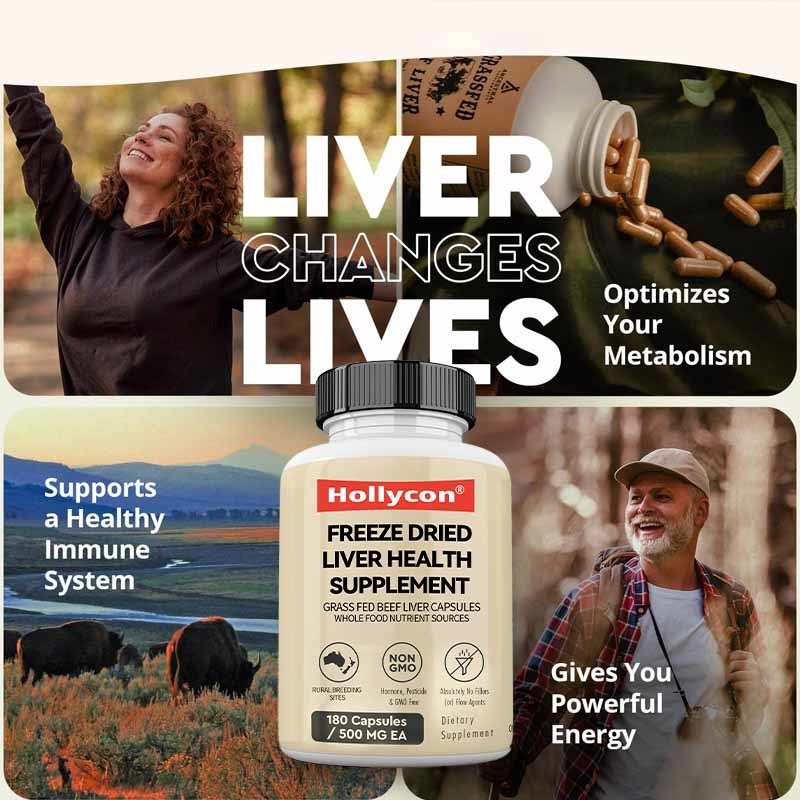 OEM Freeze Dried Liver Health Supplement Metabolic Health Full-Body Wellness Immune Joint Support Grass Fed Beef Liver Capsules
