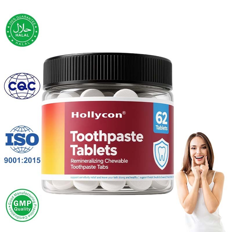 Factory Made Toothpaste Tablets, Nano Hydroxyapatite with Probiotics, Fluoride & Plastic Free, Eco & Travel Friendly Size, Remineralizing Chewable Toothpaste Tabs, custom Formula