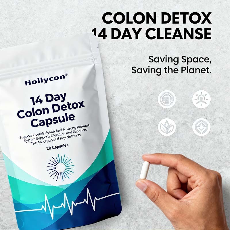 14 Day Detox Colon Cleanse Supplement with 28 High Strength Capsules and 24 Months Shelf Life for Gut Health