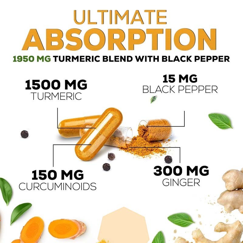 OEM Turmeric Curcumin Supplement with Organic Turmeric & Ginger Black Pepper for Best Absorption Joint Support Curcumin Capsule