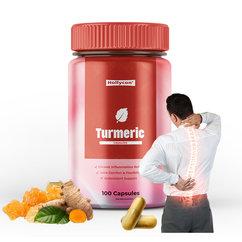 Private Label Turmeric Capsules with 100 Capsules per Bottle for Digestive Support and Daily 3 Capsule Dose