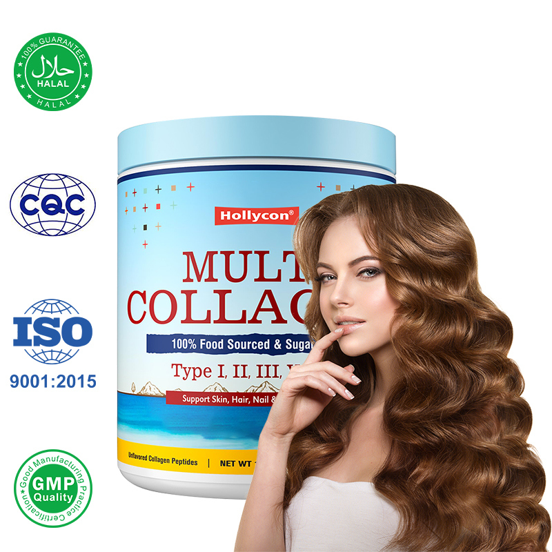 Multi Collagen Peptides Powder Type I II III V X Hydrolyzed Collagen Supplement 454g Customized 3g Daily Dose