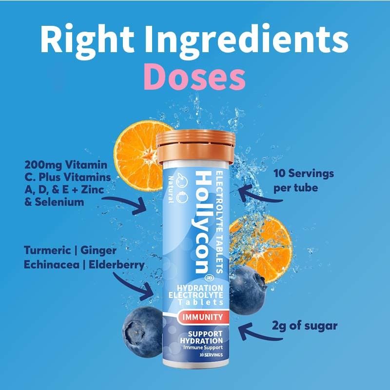 OEM Hydration Immunity Electrolyte Tablets Vitamin C Hydration Effervescent Tablet Ginger Turmeric Hydration Electrolyte Tablets