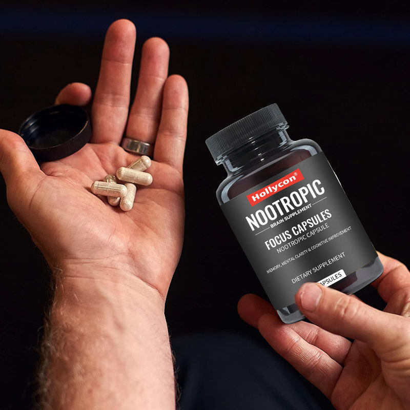 OEM Focus Capsules with L-Theanine Vitamin B6 Memory Mental Clarity & Cognitive Improvement Nootropic Brain Supplement