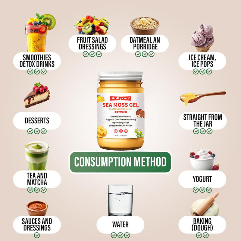 OEM Nutritious Raw Seamoss Detoxify and Cleanse Rich in Minerals Proteins Vitamins Health Sea Moss Sea Moss Gel