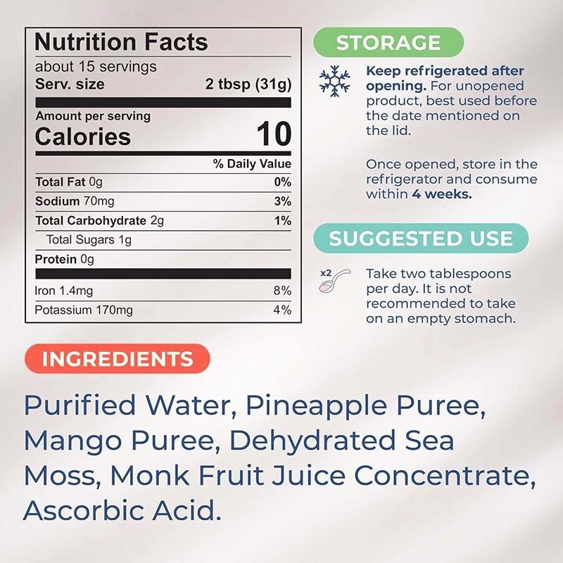 OEM Nutritious Raw Seamoss Detoxify and Cleanse Rich in Minerals Proteins Vitamins Health Sea Moss Sea Moss Gel