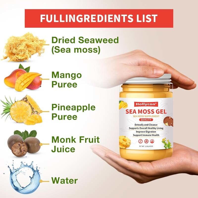 OEM Nutritious Raw Seamoss Detoxify and Cleanse Rich in Minerals Proteins Vitamins Health Sea Moss Sea Moss Gel