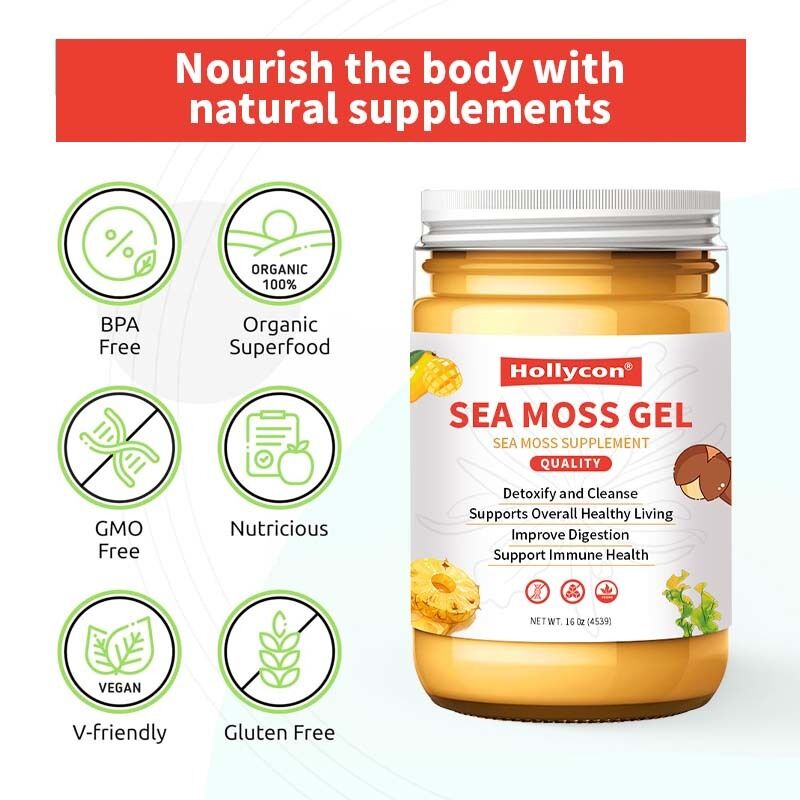 OEM Nutritious Raw Seamoss Detoxify and Cleanse Rich in Minerals Proteins Vitamins Health Sea Moss Sea Moss Gel