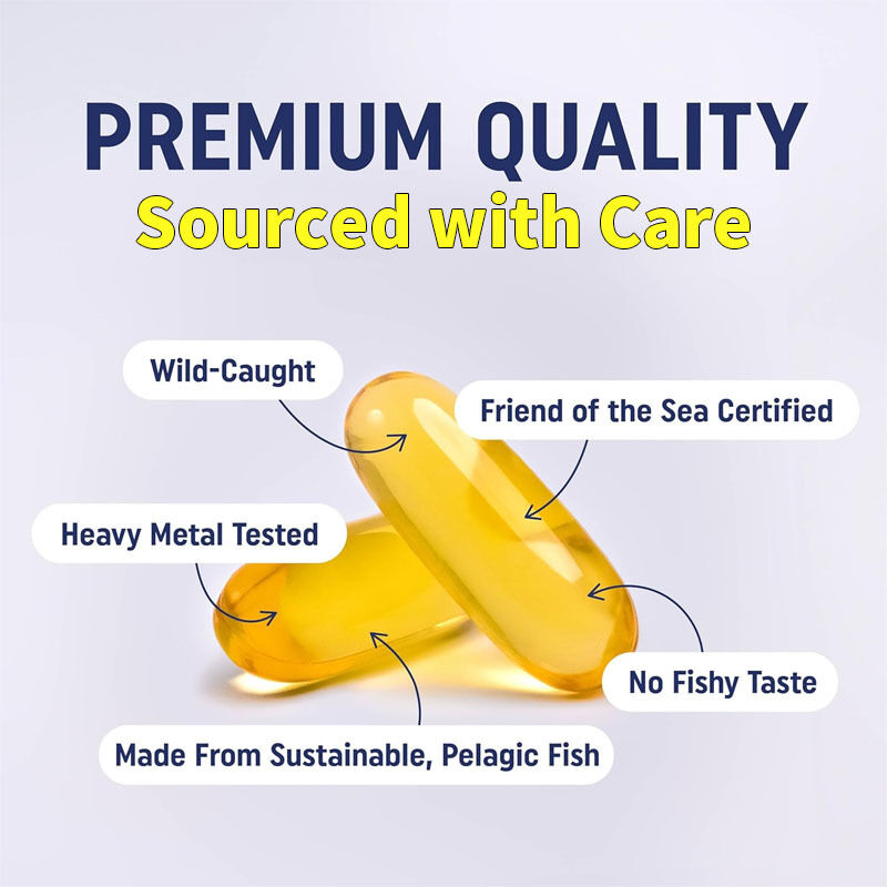 OEM Triple Strength Over 2100mg Omega-3 Fatty Acids Fatty Acids Premium Wild Caught Burpless Fish Oil 120 Ct Omega 3 Fish Oil