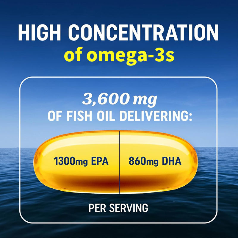 OEM Triple Strength Over 2100mg Omega-3 Fatty Acids Fatty Acids Premium Wild Caught Burpless Fish Oil 120 Ct Omega 3 Fish Oil