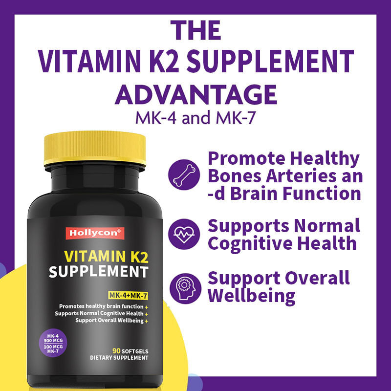 OEM Full Spectrum Vitamin K2 Softgels with 600 Mcg of Trans Form Supports General Health and Bone Strength Vitamin K2 Supplement