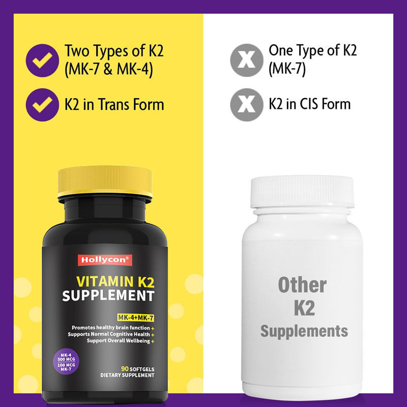 OEM Full Spectrum Vitamin K2 Softgels with 600 Mcg of Trans Form Supports General Health and Bone Strength Vitamin K2 Supplement