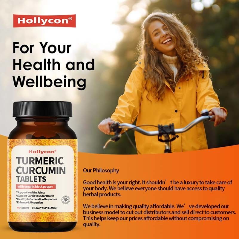 OEM Organic Turmeric Curcumin Supplement 1350 mg Each Natural Joint Support Black Pepper for Absorption Turmeric Curcumin Tablet