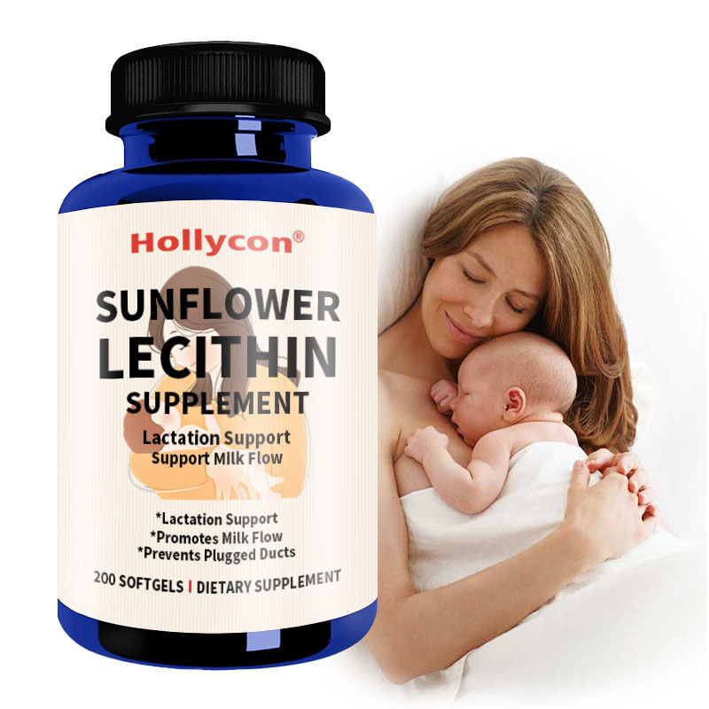 OEM Sunflower Lecithin Softgels 1200mg Lactation Support Milk Flow Clogged Milk Ducts Sunflower Lecithin Supplement