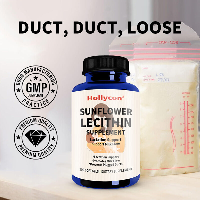 OEM Sunflower Lecithin Softgels 1200mg Lactation Support Milk Flow Clogged Milk Ducts Sunflower Lecithin Supplement