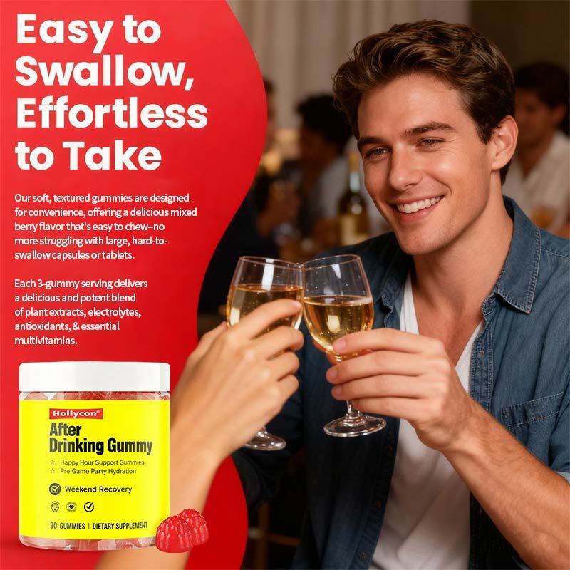 OEM Happy Hour Gummies Supplement Pre Game Party Hydration Electrolytes Alcohol DHM Milk Thistle After Drinking Gummy